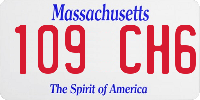 MA license plate 109CH6