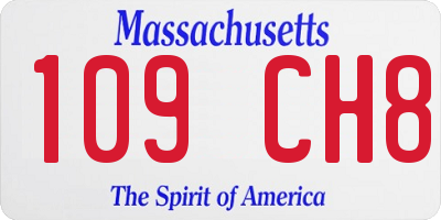 MA license plate 109CH8