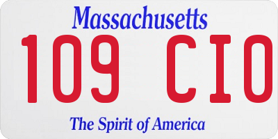 MA license plate 109CI0