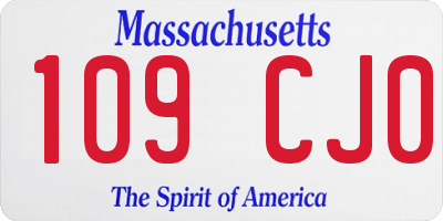 MA license plate 109CJ0