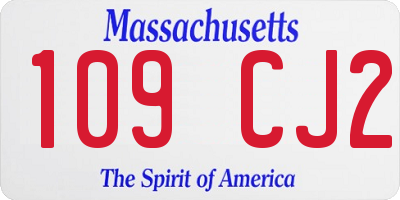 MA license plate 109CJ2