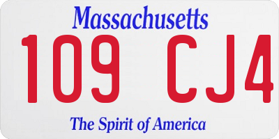 MA license plate 109CJ4