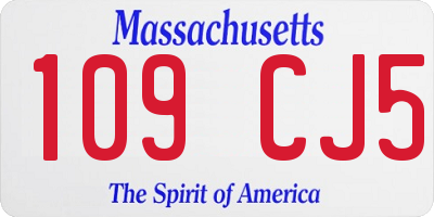 MA license plate 109CJ5