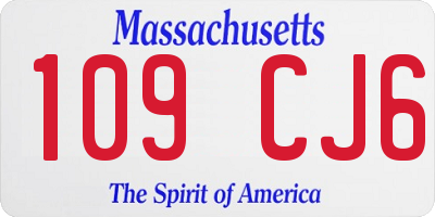 MA license plate 109CJ6