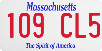 MA license plate 109CL5
