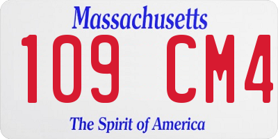 MA license plate 109CM4