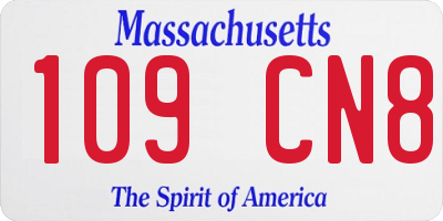 MA license plate 109CN8