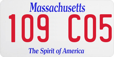 MA license plate 109CO5
