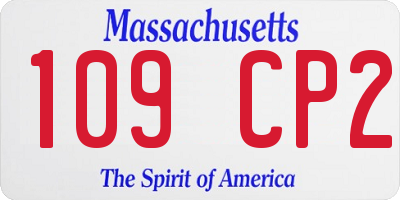 MA license plate 109CP2