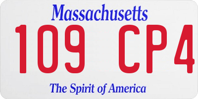 MA license plate 109CP4