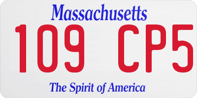 MA license plate 109CP5