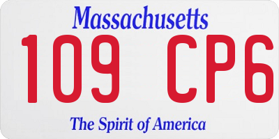 MA license plate 109CP6