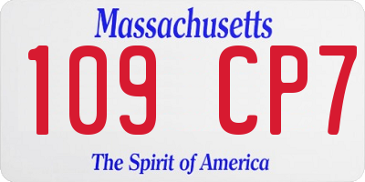 MA license plate 109CP7