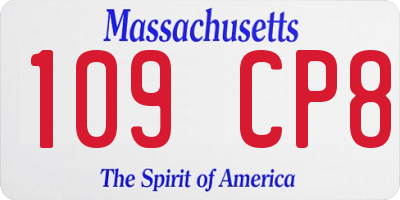 MA license plate 109CP8