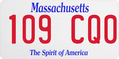 MA license plate 109CQ0