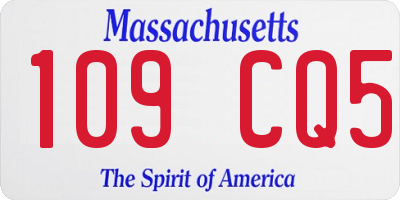 MA license plate 109CQ5