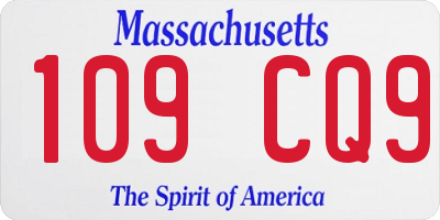 MA license plate 109CQ9