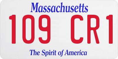 MA license plate 109CR1