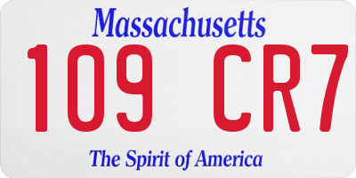 MA license plate 109CR7