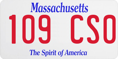 MA license plate 109CS0