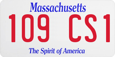 MA license plate 109CS1