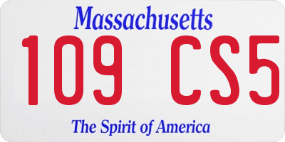 MA license plate 109CS5