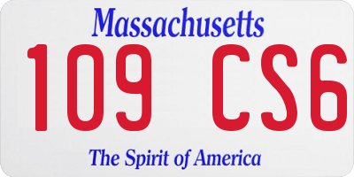 MA license plate 109CS6