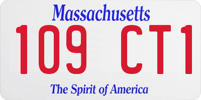 MA license plate 109CT1