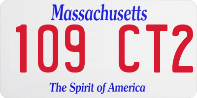 MA license plate 109CT2