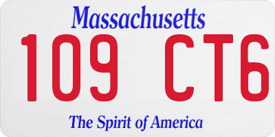 MA license plate 109CT6