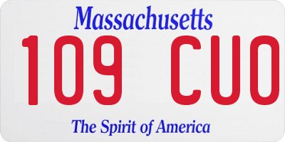 MA license plate 109CU0