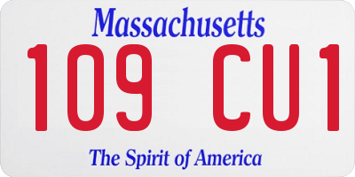 MA license plate 109CU1