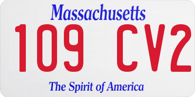 MA license plate 109CV2