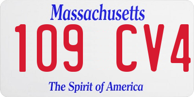 MA license plate 109CV4