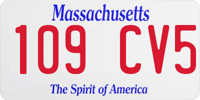 MA license plate 109CV5