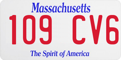 MA license plate 109CV6