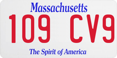 MA license plate 109CV9