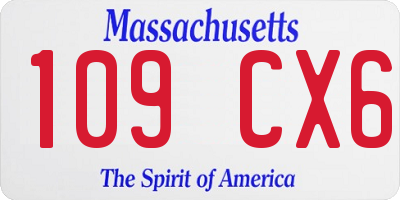 MA license plate 109CX6