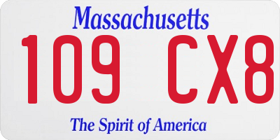 MA license plate 109CX8