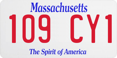 MA license plate 109CY1