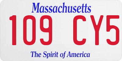 MA license plate 109CY5