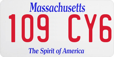 MA license plate 109CY6