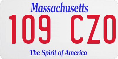 MA license plate 109CZ0