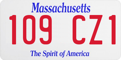 MA license plate 109CZ1