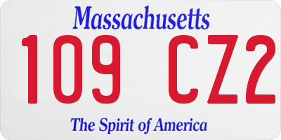 MA license plate 109CZ2