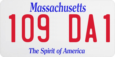 MA license plate 109DA1