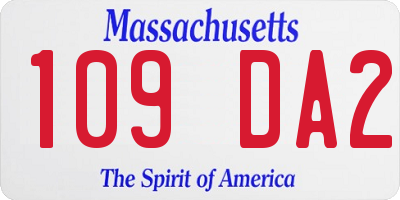 MA license plate 109DA2