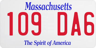 MA license plate 109DA6