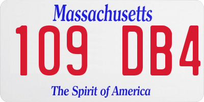 MA license plate 109DB4