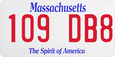 MA license plate 109DB8